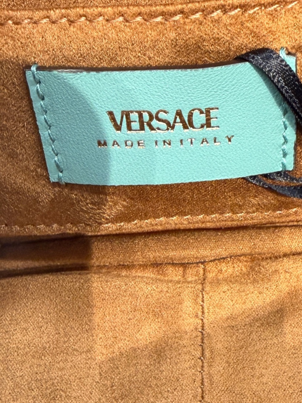 Versace tag shoulder bag leather green NEW - Picture 6 of 8